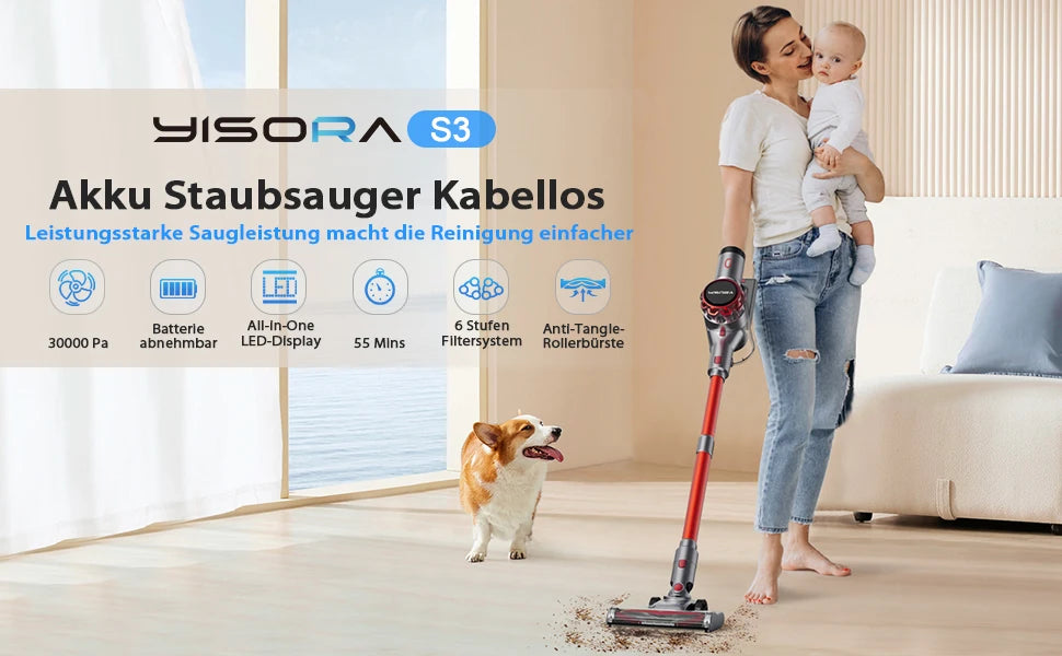YISORA Ultra Power Cordless Vacuum Cleaner ATHLEXES
