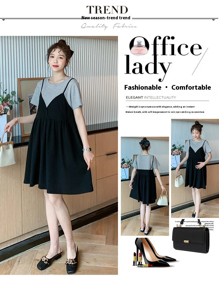 Chic Maternity Summer Dress with Halter Neck ATHLEXES