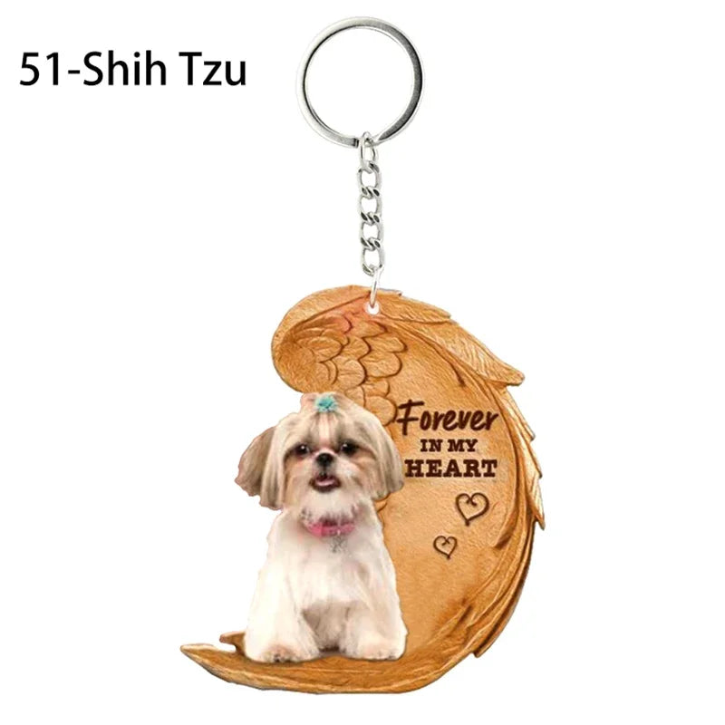 Heartfelt Dog Angel Pendant Keychain ATHLEXES