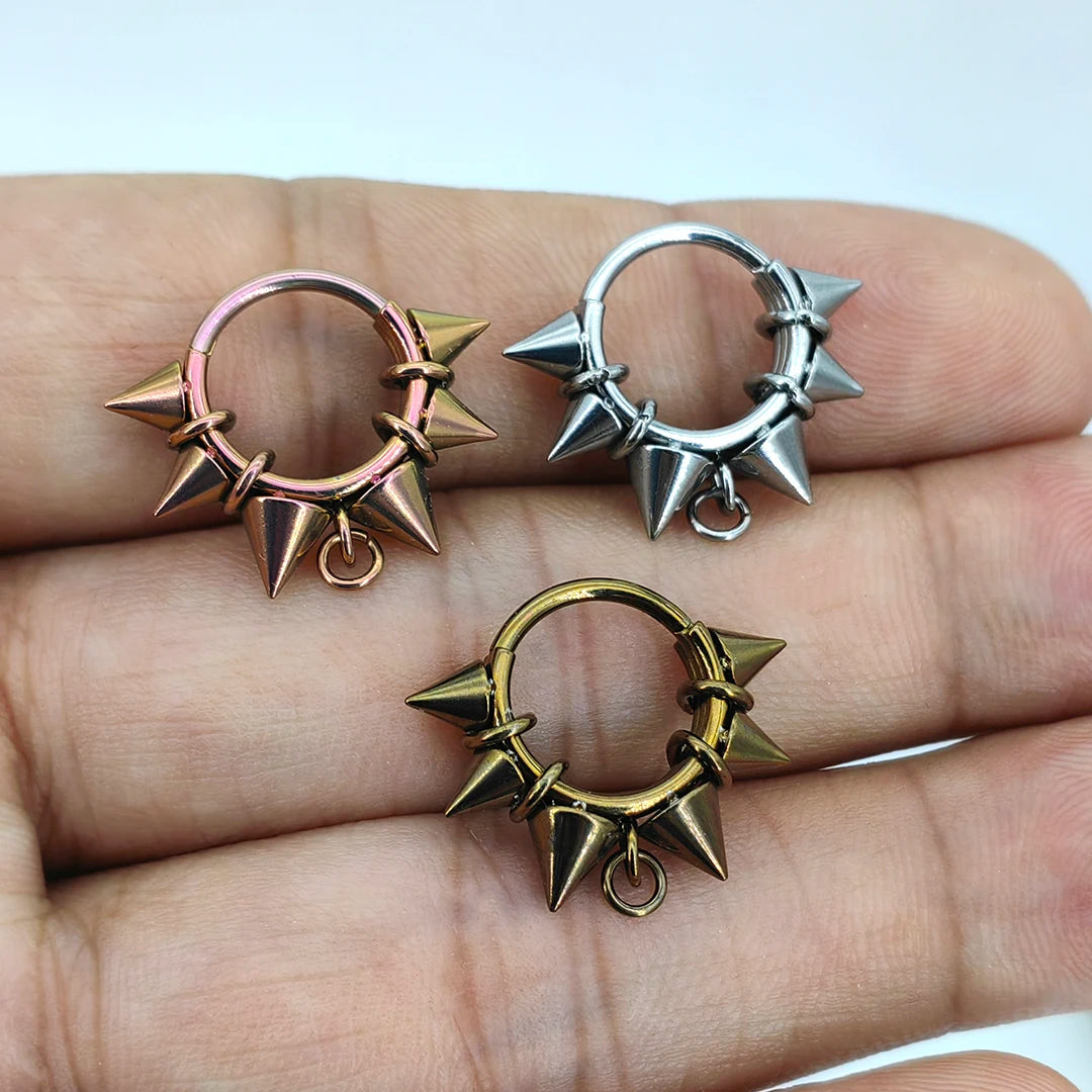 MDNEN Titanium Three-Layer Clicker Earring Set ATHLEXES