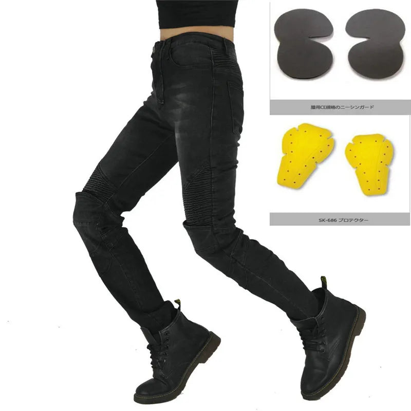 Premium Women's Motorcycle Riding Jeans with Armor ATHLEXES