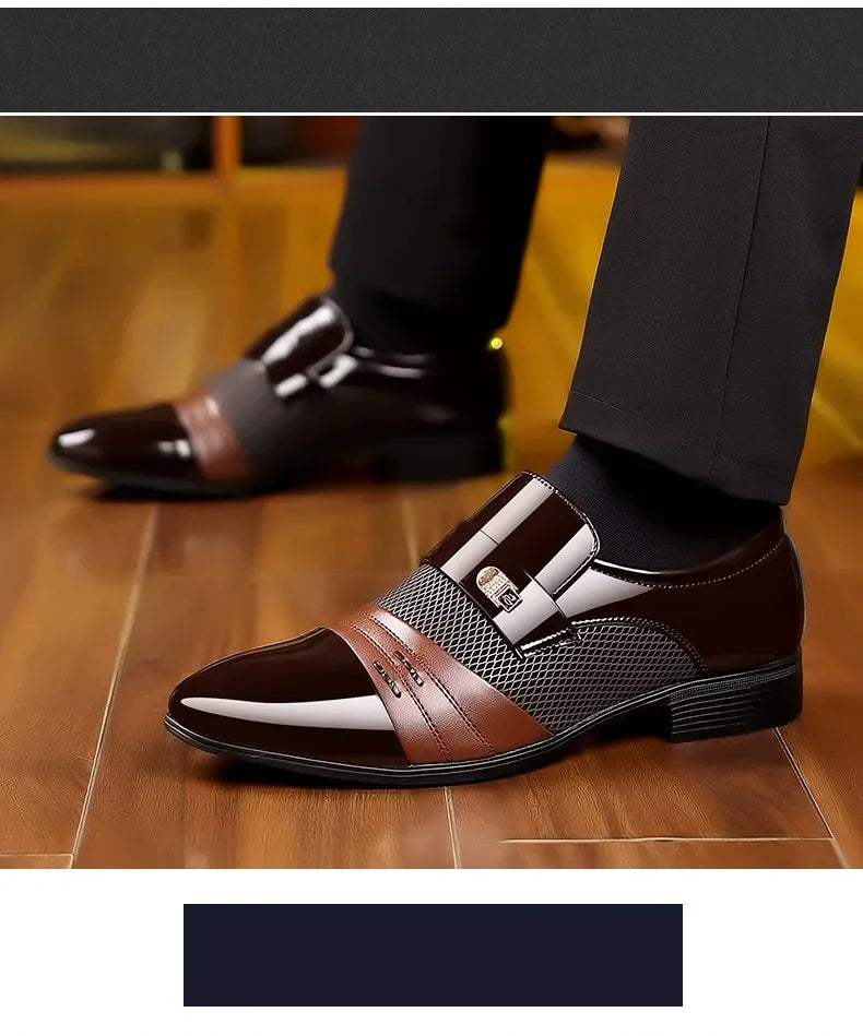 Classic Black Pointed Toe Leather Loafers for Men ATHLEXES