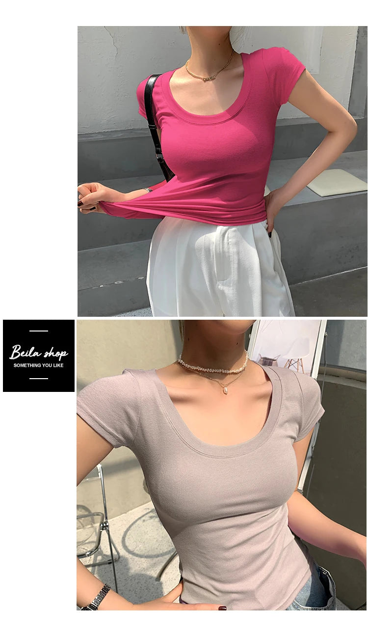 AOSSVIAO 100% Cotton Womenâ??s Slim Fit Tees ATHLEXES
