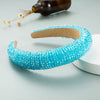 Elegant Blue Rhinestone Turban Headband for Women ATHLEXES