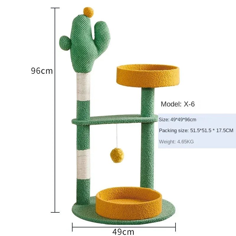 Cat Supplies Pet Cactus Crawler Pet Supplies Nest Cat Scratch Board Tree Spacecraft Cat Tree Tower Furniture ATHLEXES