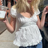 Maemukilabe Retro Kawaii Milkmaid Summer Crop Tee ATHLEXES