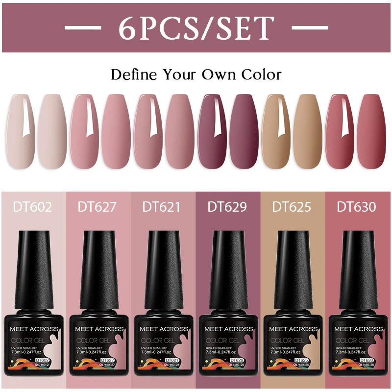 NailArt Pro 6pc UV Gel Polish Kit for Manicure ATHLEXES