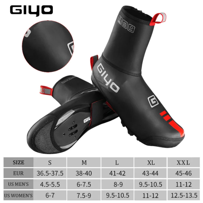 GIYO Windproof Waterproof Fleece Cycling Shoe Covers for All Seasons ATHLEXES
