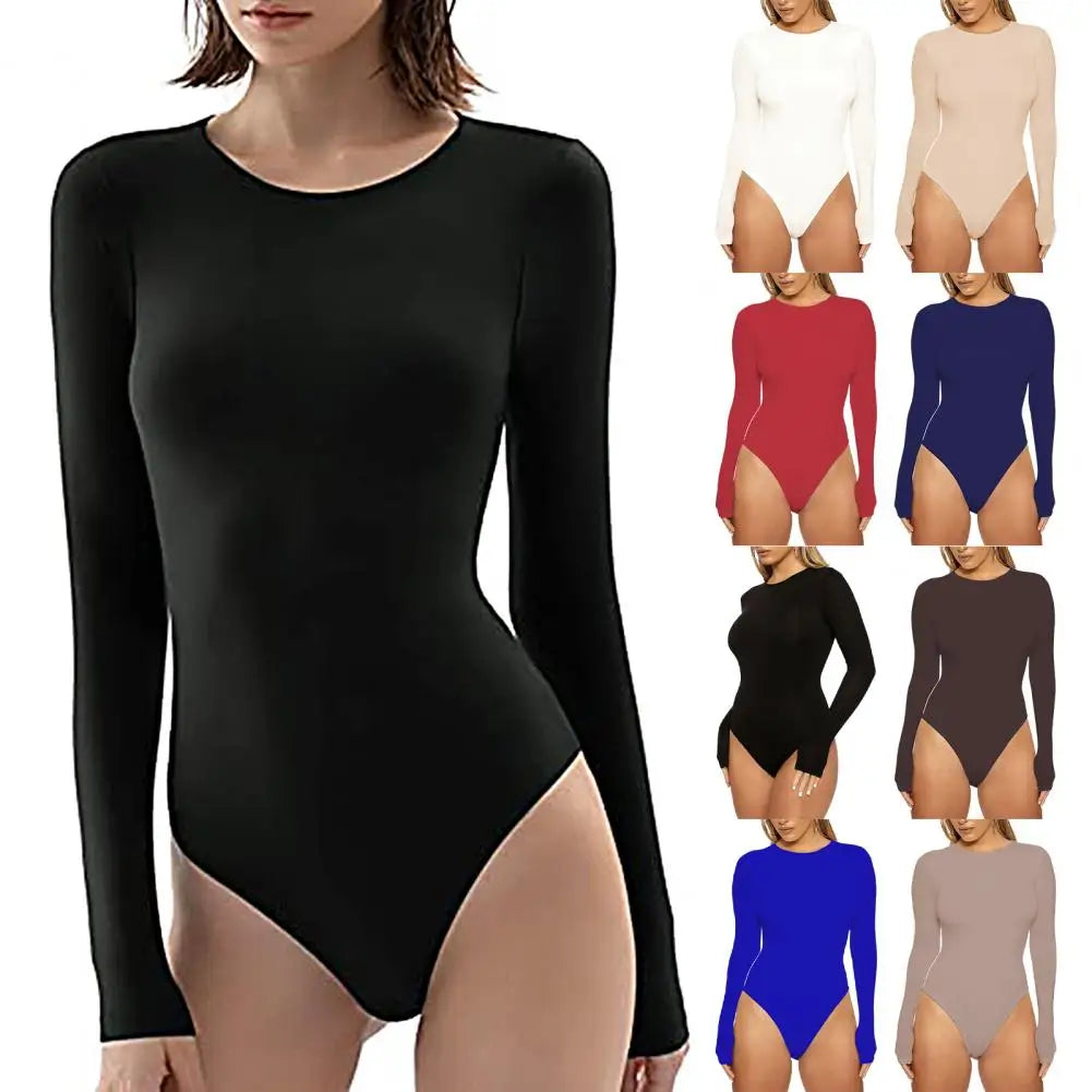 AllureFit Long Sleeve Bodycon Briefs Cut Bodysuit Tops ATHLEXES