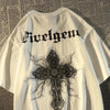 Y2K Retro Hiphop Oversized Cross Tee for Men and Women ATHLEXES