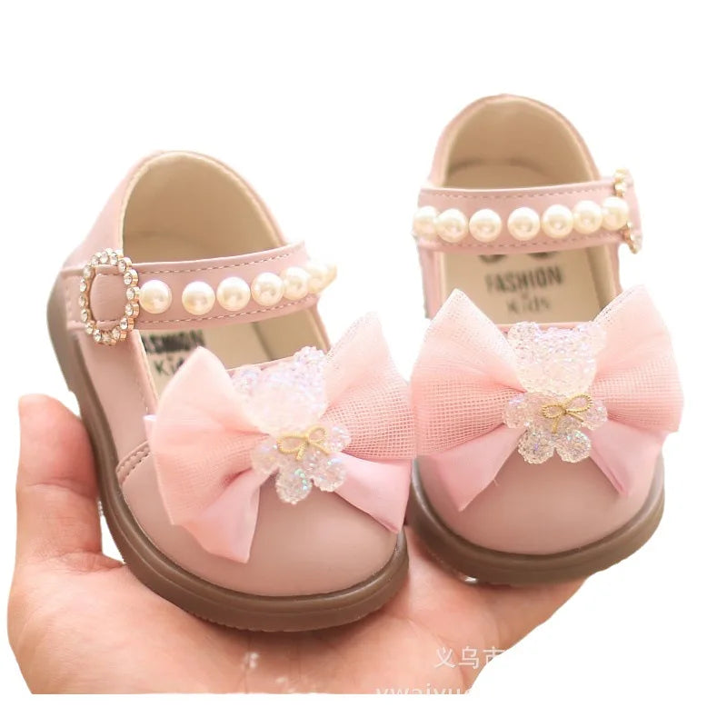 Princess Bow Leather Sneakers for Tiny Trendsetters ATHLEXES