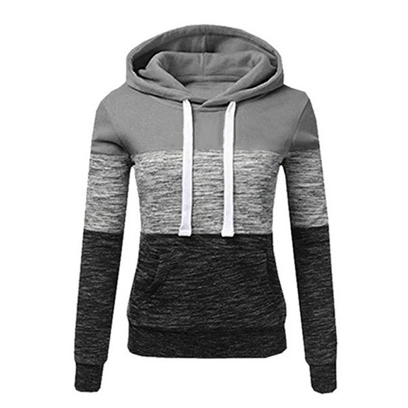 Tricolor Chic Women's Graphic Hoodie Sweatshirt ATHLEXES