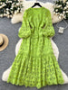 Chic French Lace Ruffle Dress for Women ATHLEXES