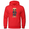Cozy Teddy Bear Print Hoodie for Men ATHLEXES
