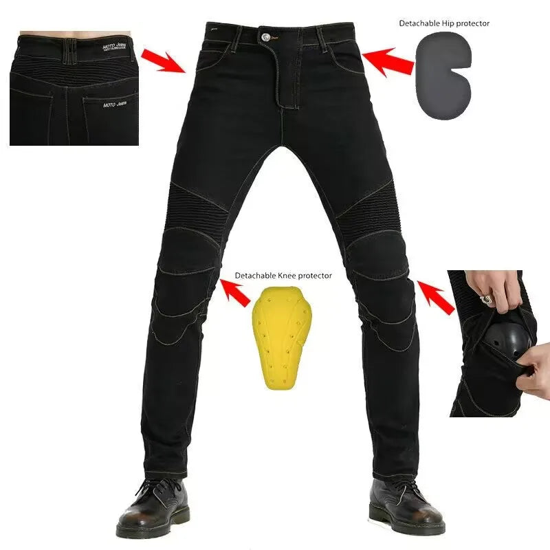 RiderShield Embroidered Motorcycle Jeans ATHLEXES