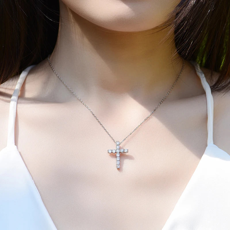 Moissanite Luxe Cross Pendant Necklace ATHLEXES
