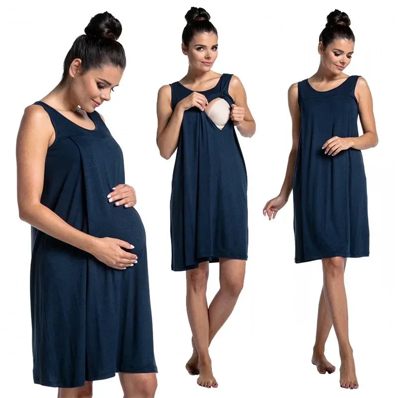 Elegant Maternity Nursing Gown for Comfortable Care ATHLEXES