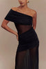 Chic Off-Shoulder Mesh Maxi Dress for Women ATHLEXES