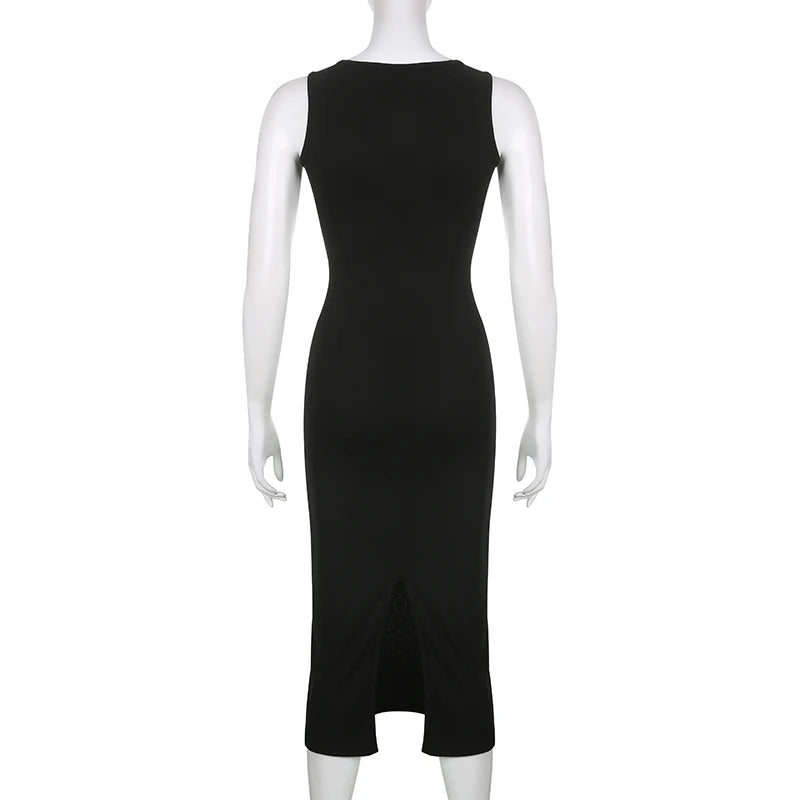 Korean Knit Square Collar Summer Dress ATHLEXES