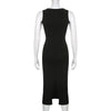 Korean Knit Square Collar Summer Dress ATHLEXES