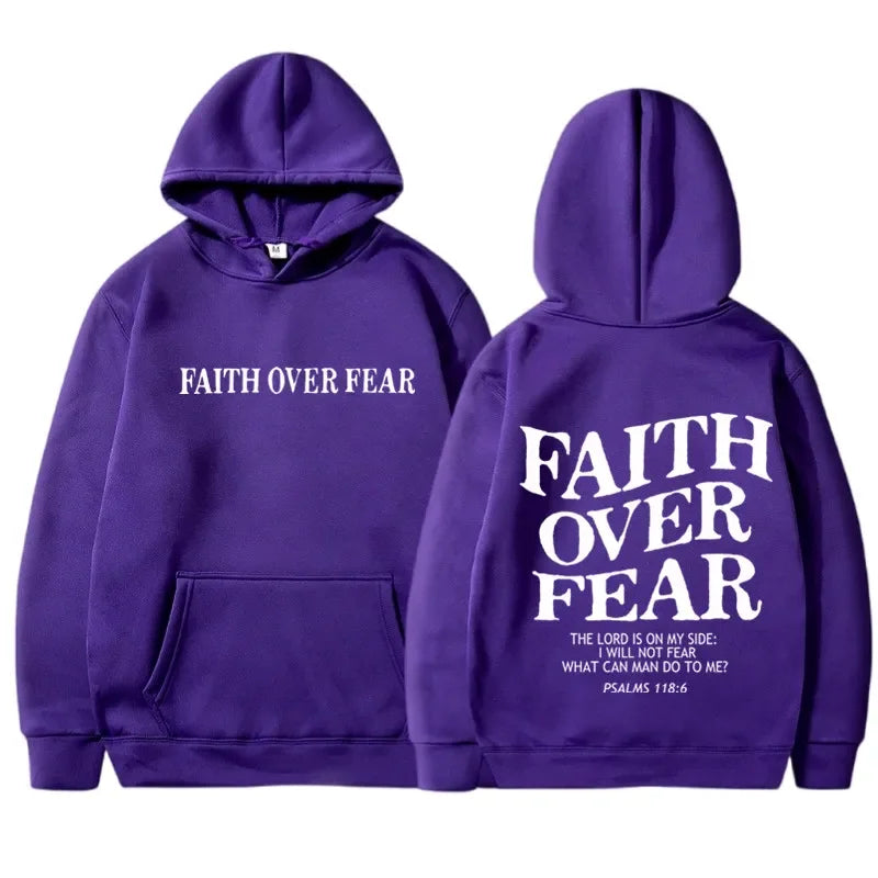 Faith Over Fear Inspirational Graphic Hoodie ATHLEXES
