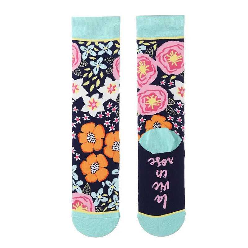 Colorful Cotton Women's Socks - Trendy Hedgehog & Sloth Designs ATHLEXES