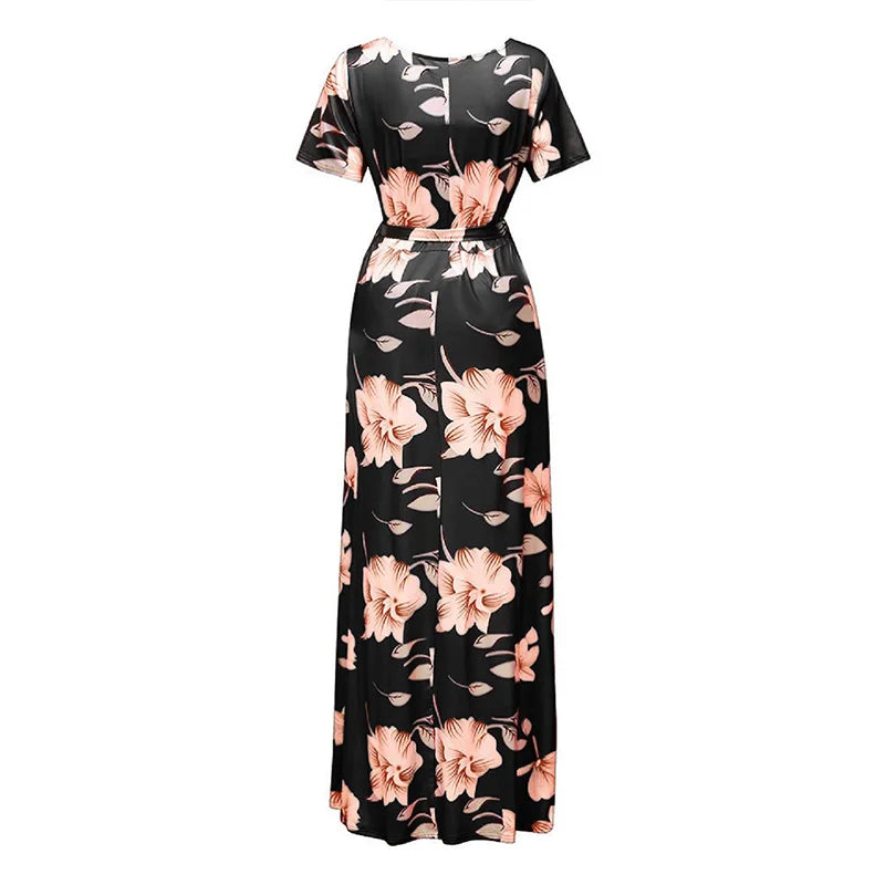 BloomEase Floral Maternity Maxi Dress ATHLEXES