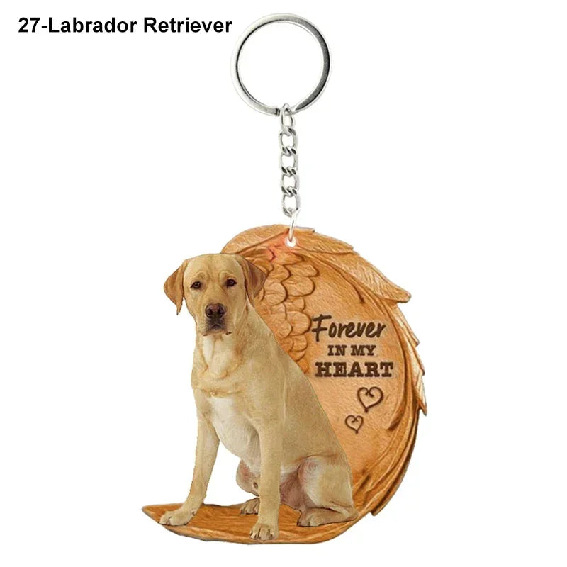 Heartfelt Dog Angel Pendant Keychain ATHLEXES