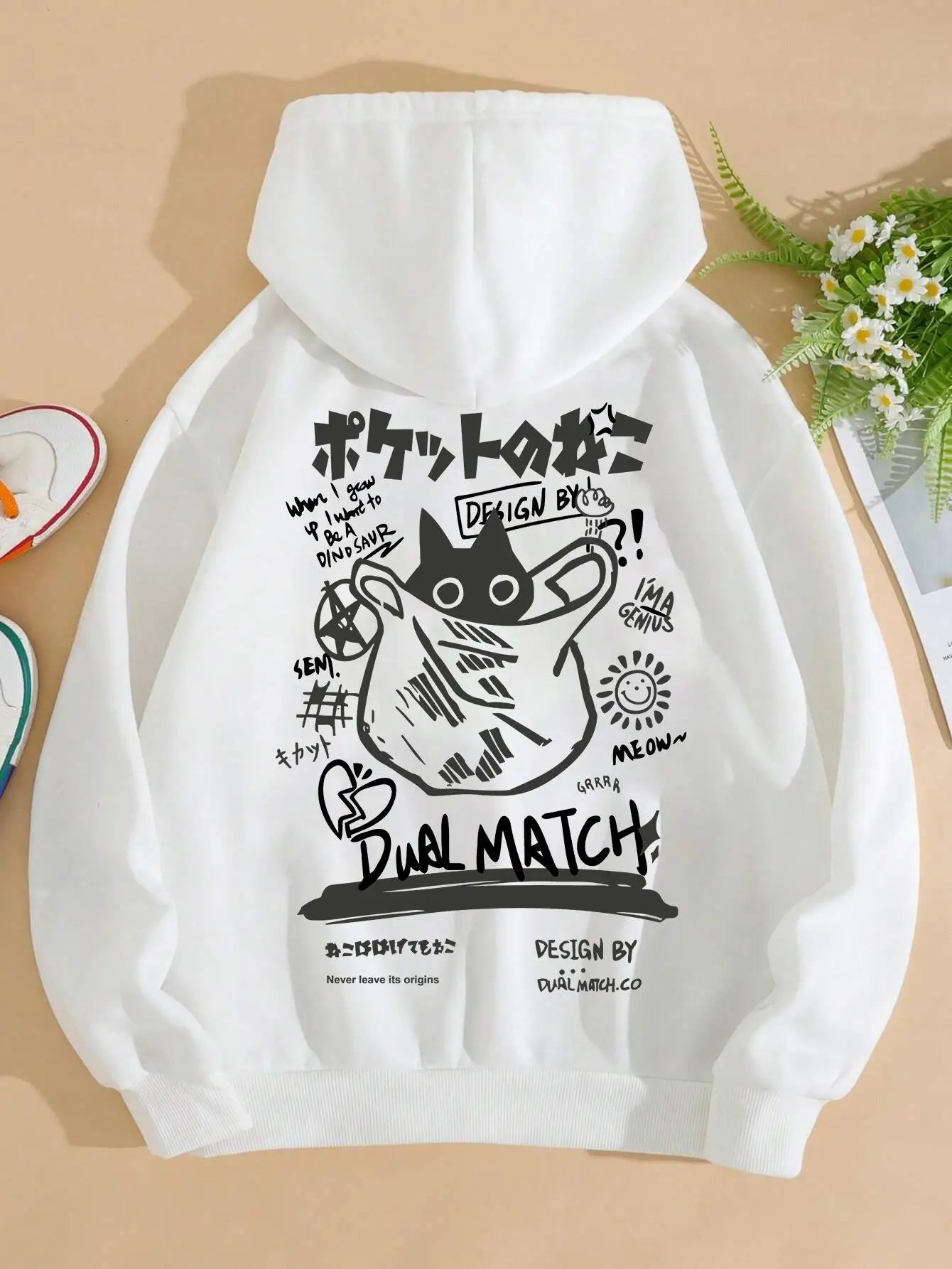 Chic Cat Print Hoodie for Women ATHLEXES