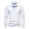 AIOPESON Deer Embroidery Long Sleeve Polo Shirt ATHLEXES