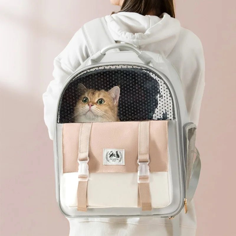 Pet Carrier Bag Cat Bag Pets Backpack Outgoing Carry Cats Double Shoulder Bag Travel Breathable Puppy Bags Carriers Supplies ATHLEXES