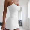 LuxeFit Black Spaghetti Strap Mini Dress ATHLEXES