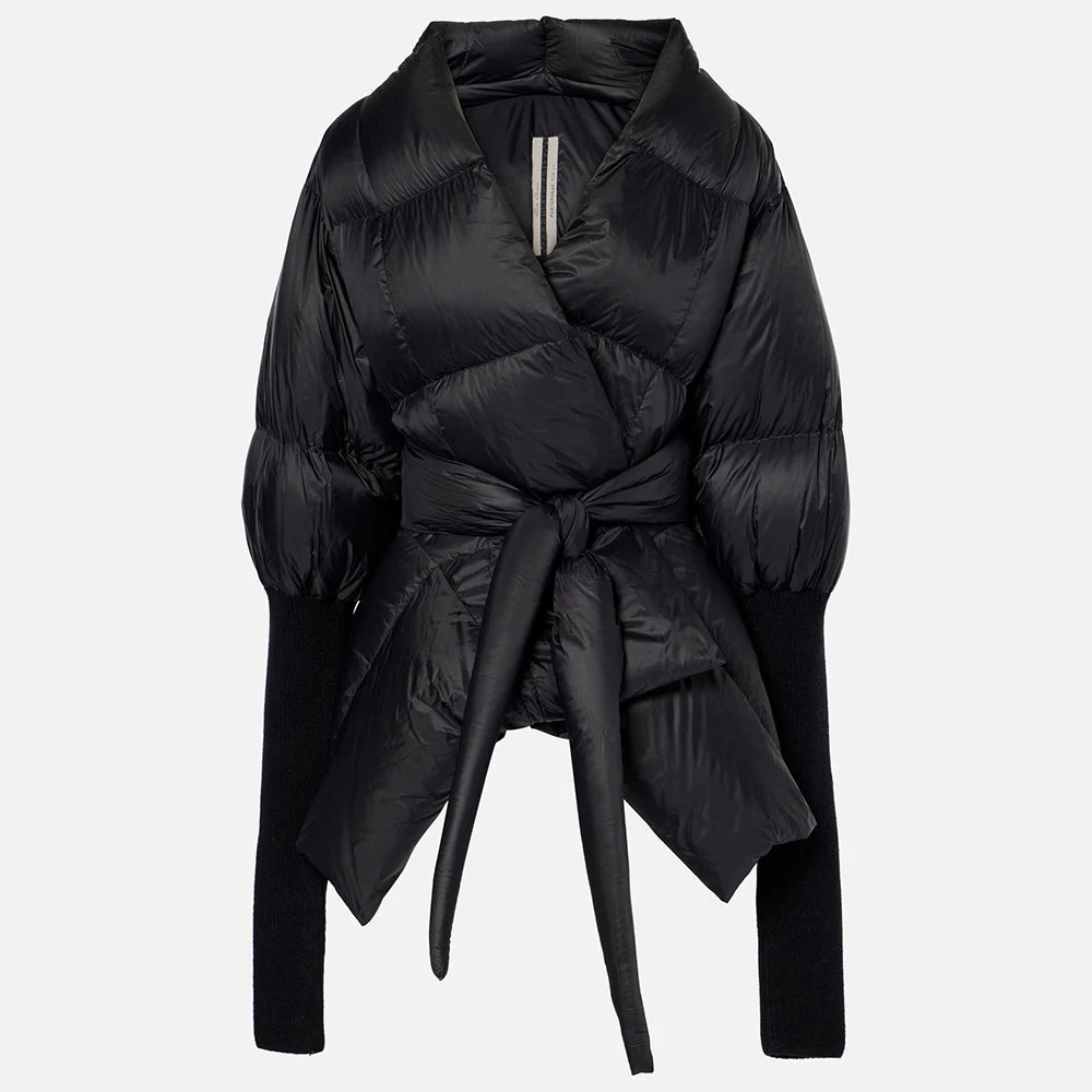 Chic Lace Up Cotton Tunic Coat for Women ATHLEXES