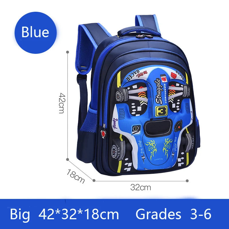 3D Waterproof Kids Car Backpack for School ATHLEXES