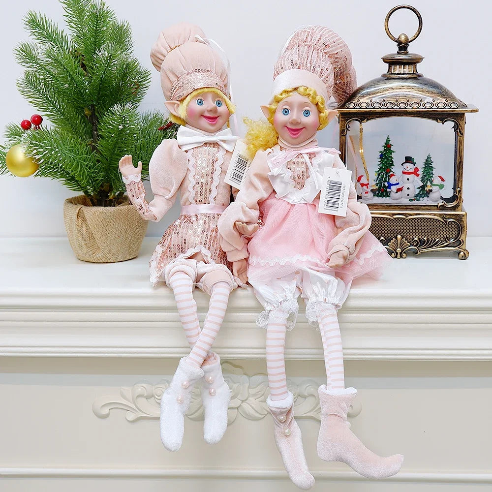 Elf Couple Plush Dolls: Festive Tree Ornaments ATHLEXES