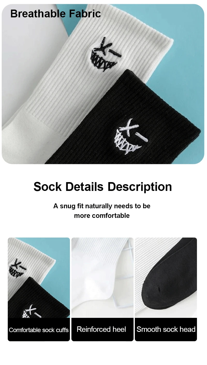 Hip-Hop Style Mid Length Socks - 2 Pairs Fashion Set ATHLEXES