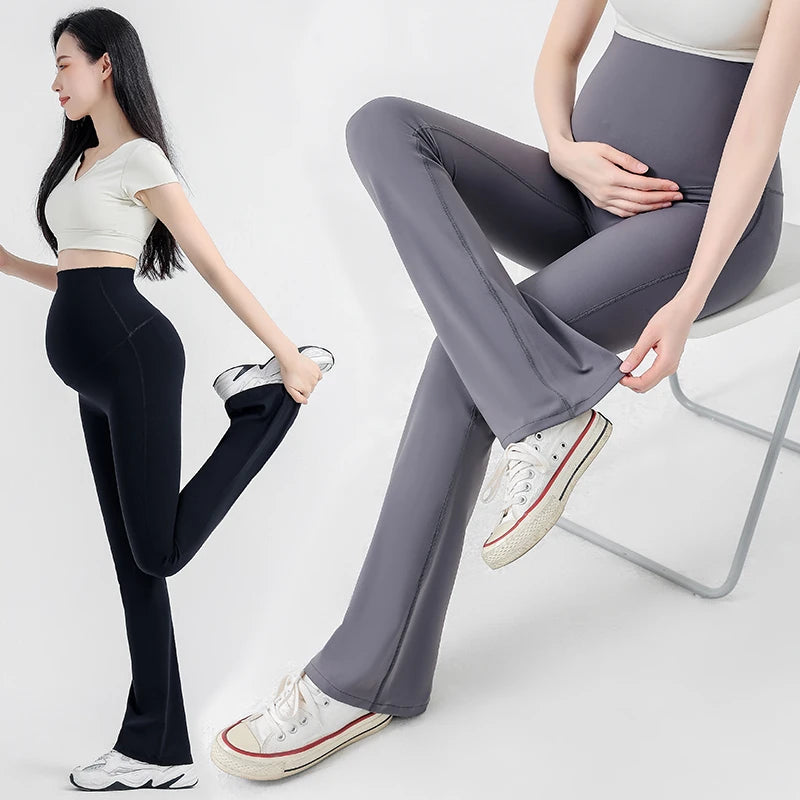 Chic Maternity Sharkskin Flare Yoga Leggings ATHLEXES