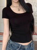 Chic U Collar Spring Short Sleeve Casual Tee ATHLEXES