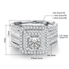 Elegant 2PCS Moissanite Wedding Ring Set 925 Silver ATHLEXES