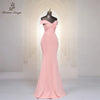 Pink Mermaid Elegance Off Shoulder Evening Dress ATHLEXES