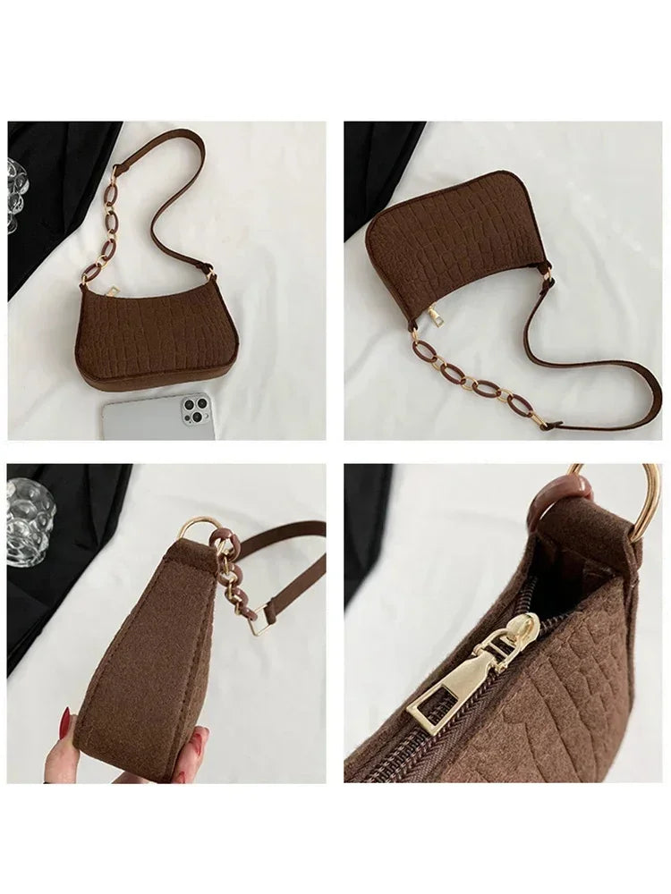 ChicStone Korean Wool Fiber Shoulder Bag ATHLEXES
