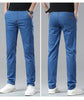 Light Blue Casual Denim Straight Fit Trousers ATHLEXES