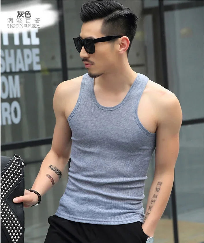 Cotton Comfort Men's Sleeveless Gym Tee ATHLEXES
