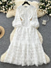 Chic French Lace Ruffle Dress for Women ATHLEXES