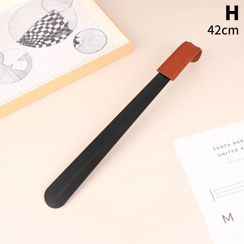 Elegant Stainless Steel Shoe Horn with Leather Cover ATHLEXES