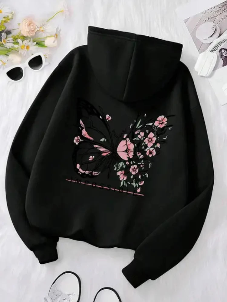 RoseButterfly Graphic Hoodie: Cozy Chic for 2024 ATHLEXES