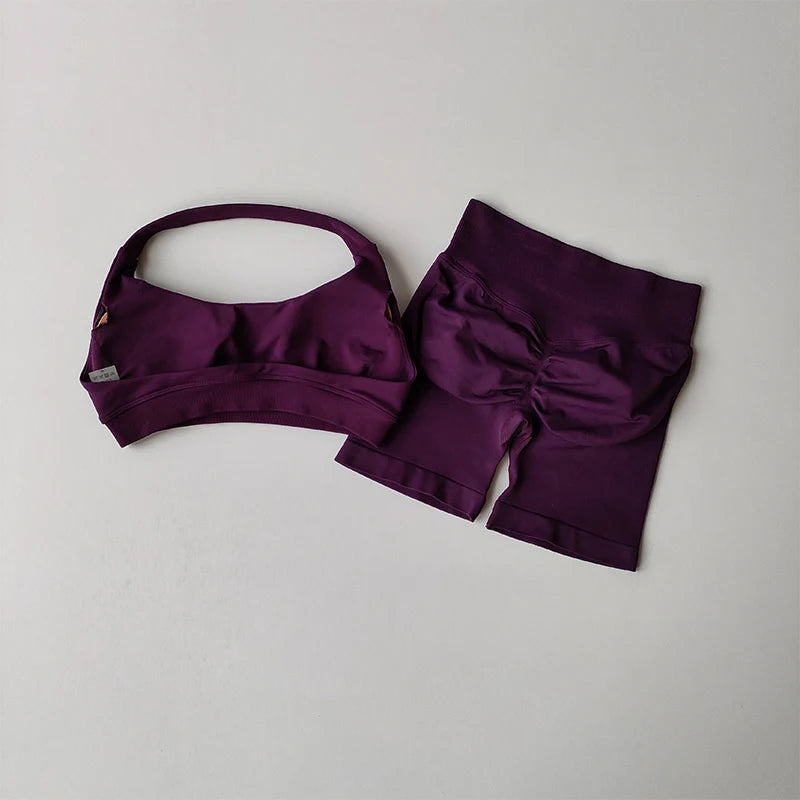 PeachFit High Waist Yoga Bra and Shorts Set ATHLEXES