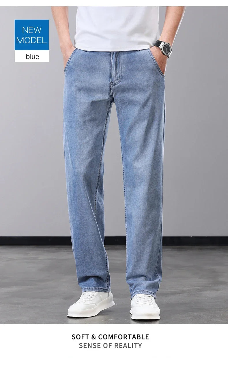 BreezyCool Men's Summer Denim Pants ATHLEXES