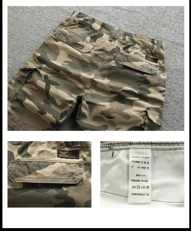 Men's Casual Summer Cargo Shorts - 2023 Camouflage Multi-Pocket Pants ATHLEXES