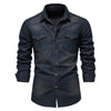 AIOPESON Men's Casual Cotton Denim Shirt ATHLEXES